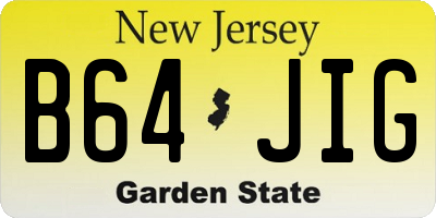 NJ license plate B64JIG