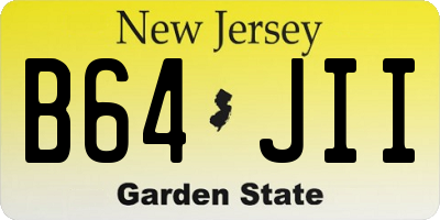NJ license plate B64JII