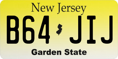 NJ license plate B64JIJ