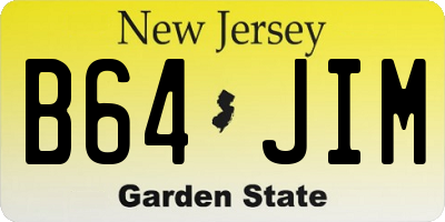 NJ license plate B64JIM
