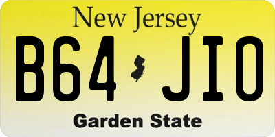 NJ license plate B64JIO