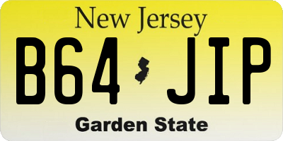 NJ license plate B64JIP