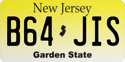 NJ license plate B64JIS