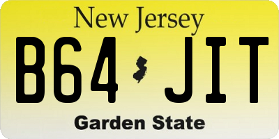 NJ license plate B64JIT