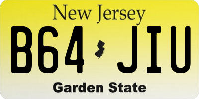 NJ license plate B64JIU