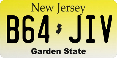 NJ license plate B64JIV