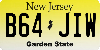 NJ license plate B64JIW
