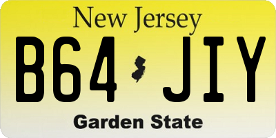 NJ license plate B64JIY