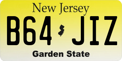 NJ license plate B64JIZ