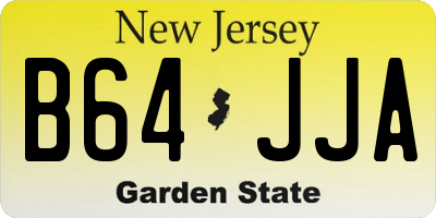 NJ license plate B64JJA