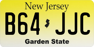 NJ license plate B64JJC