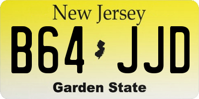 NJ license plate B64JJD