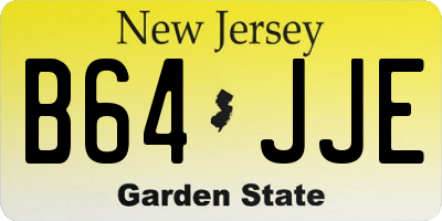 NJ license plate B64JJE