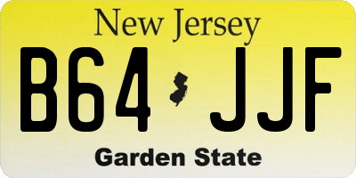 NJ license plate B64JJF