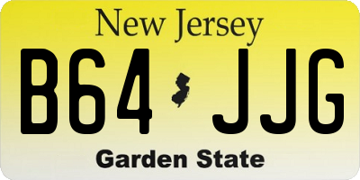 NJ license plate B64JJG