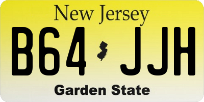 NJ license plate B64JJH