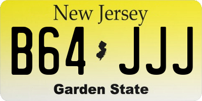 NJ license plate B64JJJ