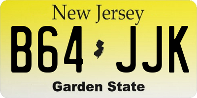 NJ license plate B64JJK