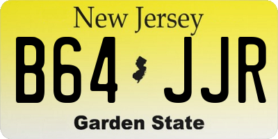 NJ license plate B64JJR