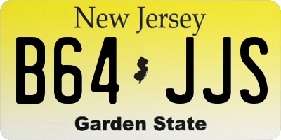 NJ license plate B64JJS
