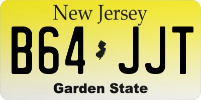 NJ license plate B64JJT