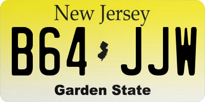 NJ license plate B64JJW