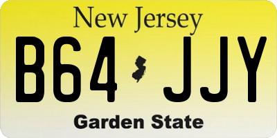 NJ license plate B64JJY