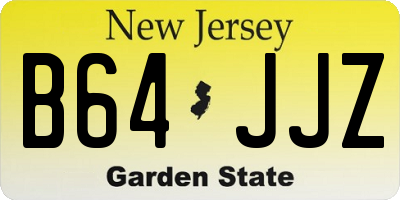 NJ license plate B64JJZ