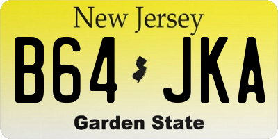 NJ license plate B64JKA