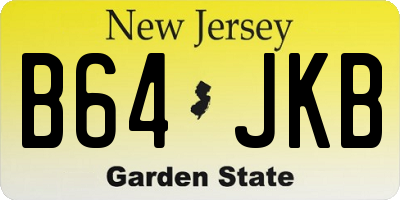 NJ license plate B64JKB