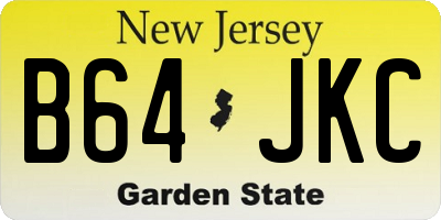 NJ license plate B64JKC