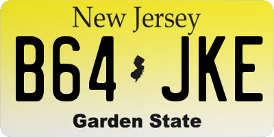 NJ license plate B64JKE