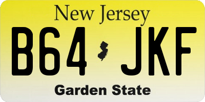 NJ license plate B64JKF