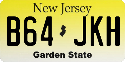 NJ license plate B64JKH
