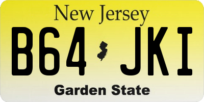 NJ license plate B64JKI