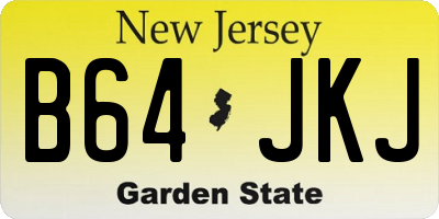 NJ license plate B64JKJ