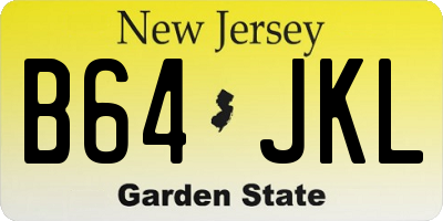 NJ license plate B64JKL