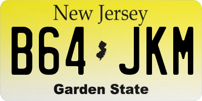 NJ license plate B64JKM