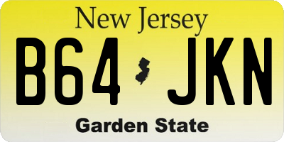 NJ license plate B64JKN