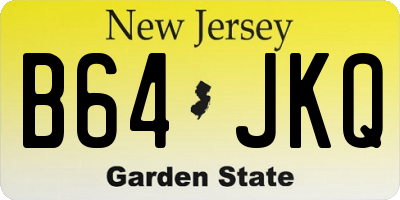 NJ license plate B64JKQ
