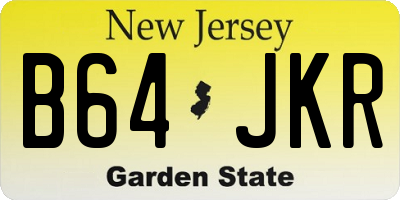 NJ license plate B64JKR
