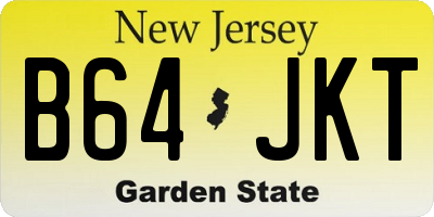NJ license plate B64JKT