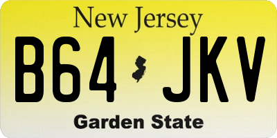 NJ license plate B64JKV
