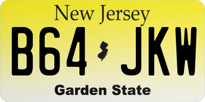 NJ license plate B64JKW