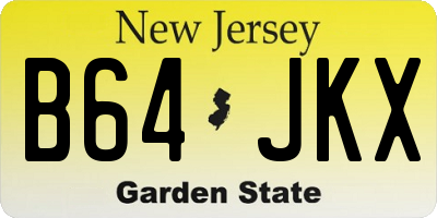 NJ license plate B64JKX