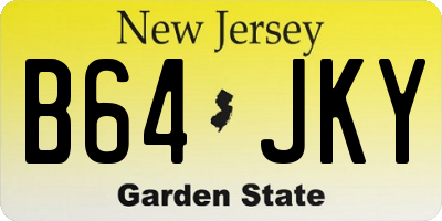 NJ license plate B64JKY