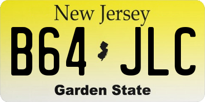 NJ license plate B64JLC