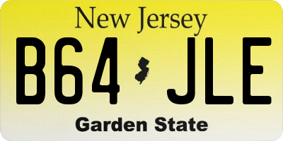 NJ license plate B64JLE