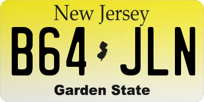 NJ license plate B64JLN