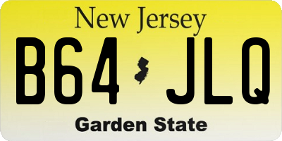 NJ license plate B64JLQ
